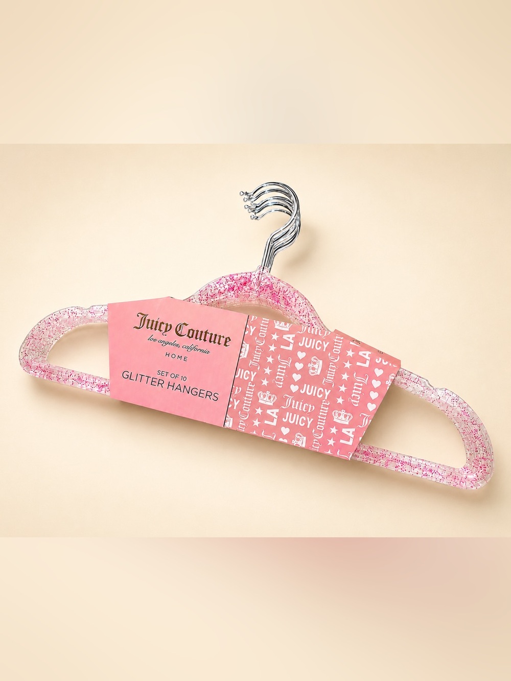 Juicy Couture Pink Glitter Hangers Set of 10